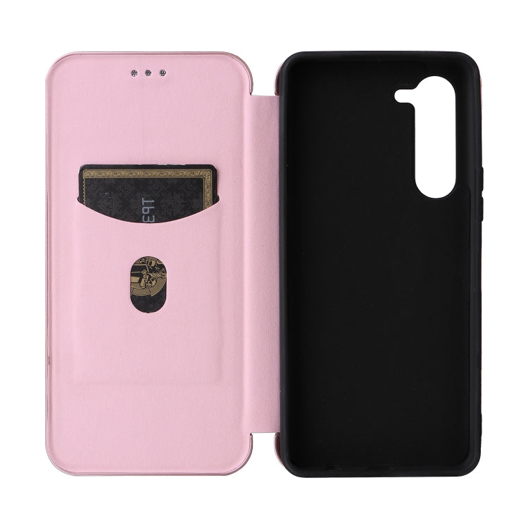 For Fujitsu Arrows F-51E We2 Plus Carbon Fiber Texture Flip Leather Phone Case
