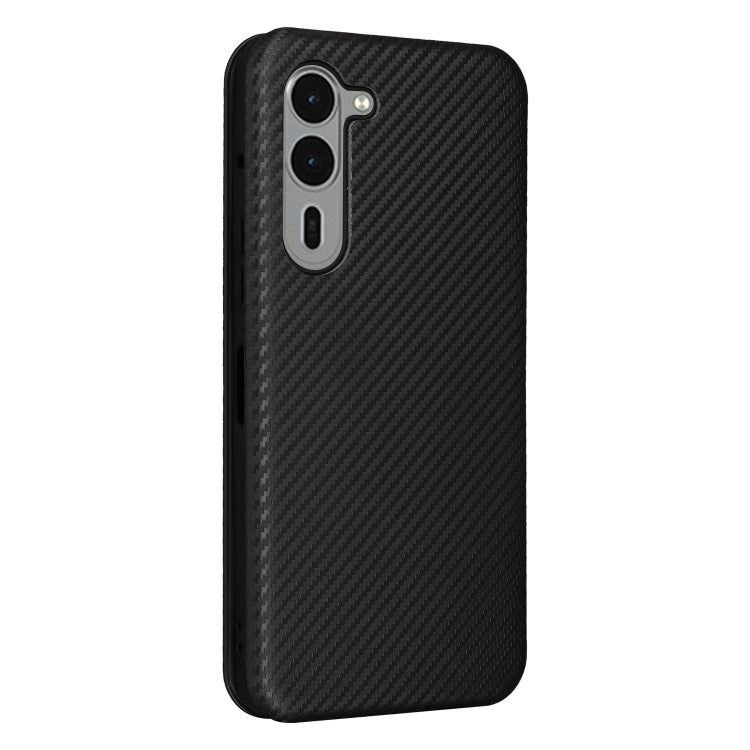 For Fujitsu Arrows F-51E We2 Plus Carbon Fiber Texture Flip Leather Phone Case