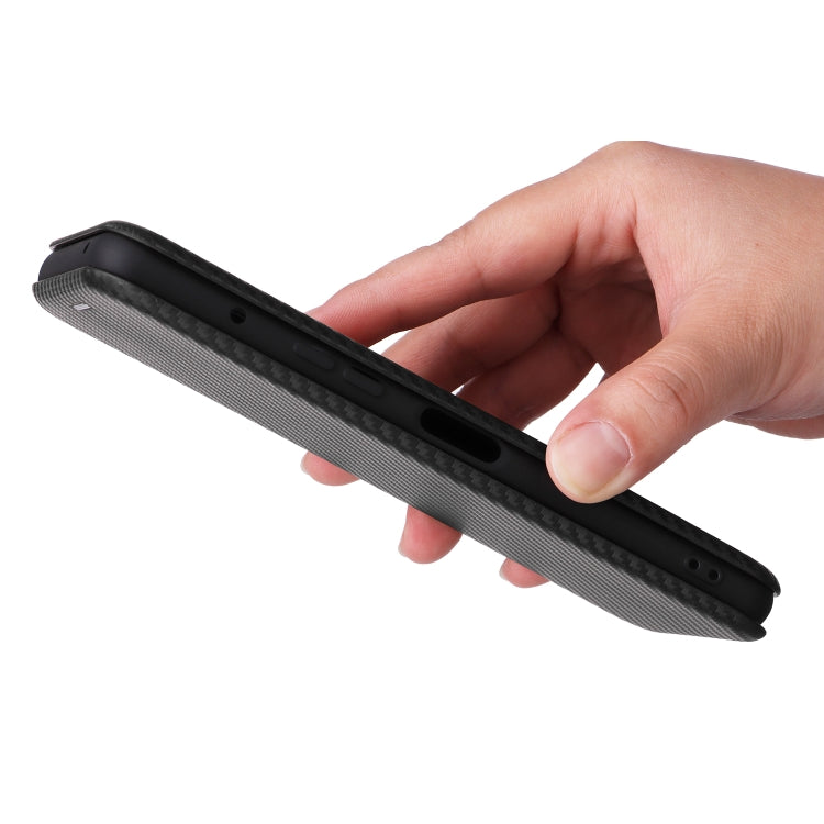 For Fujitsu Arrows F-51E We2 Plus Carbon Fiber Texture Flip Leather Phone Case