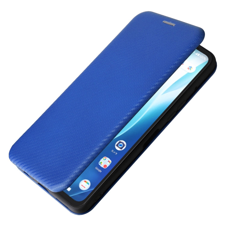For Fujitsu Arrows F-51E We2 Plus Carbon Fiber Texture Flip Leather Phone Case