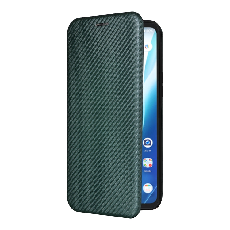 For Fujitsu Arrows F-51E We2 Plus Carbon Fiber Texture Flip Leather Phone Case