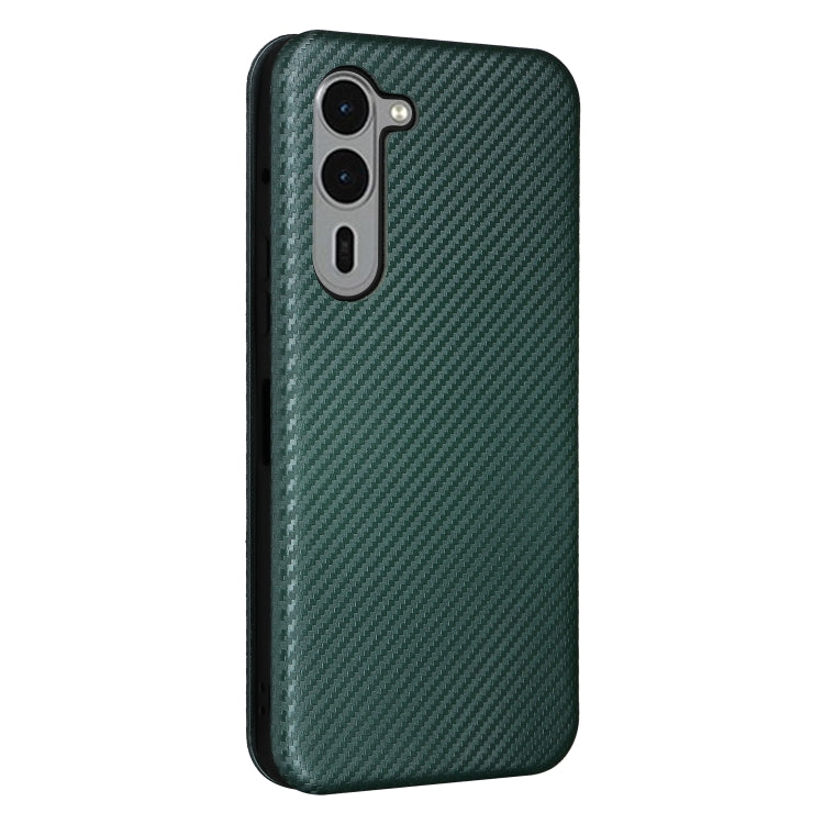 For Fujitsu Arrows F-51E We2 Plus Carbon Fiber Texture Flip Leather Phone Case