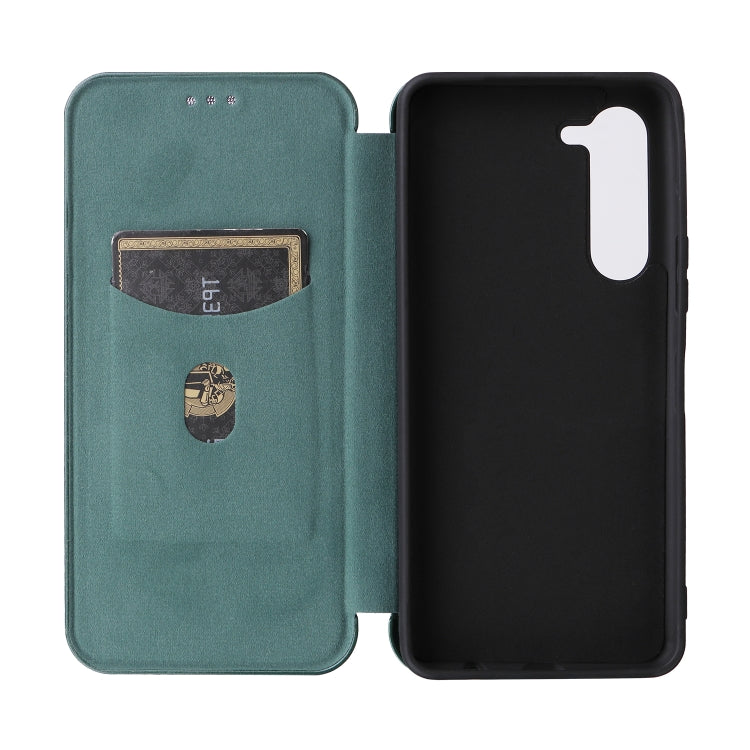 For Fujitsu Arrows F-51E We2 Plus Carbon Fiber Texture Flip Leather Phone Case