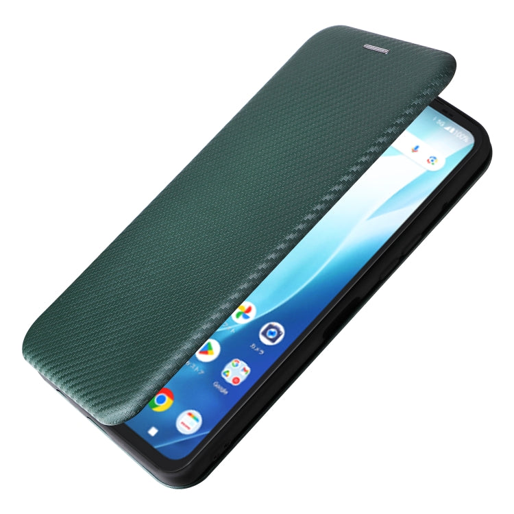 For Fujitsu Arrows F-51E We2 Plus Carbon Fiber Texture Flip Leather Phone Case
