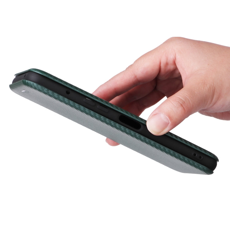 For Fujitsu Arrows F-51E We2 Plus Carbon Fiber Texture Flip Leather Phone Case