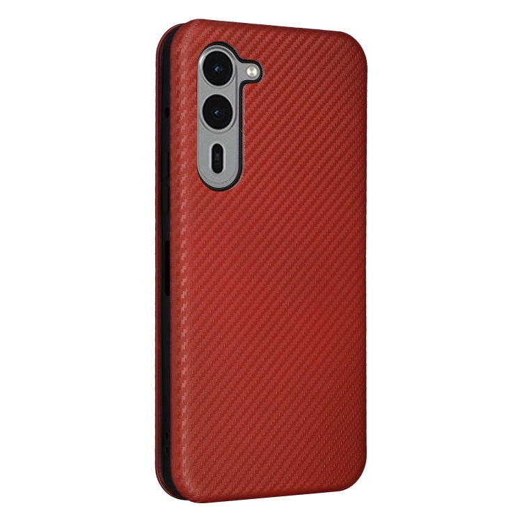 For Fujitsu Arrows F-51E We2 Plus Carbon Fiber Texture Flip Leather Phone Case