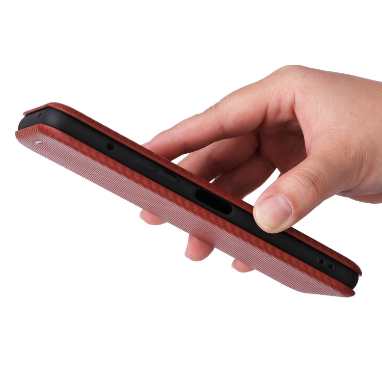 For Fujitsu Arrows F-51E We2 Plus Carbon Fiber Texture Flip Leather Phone Case