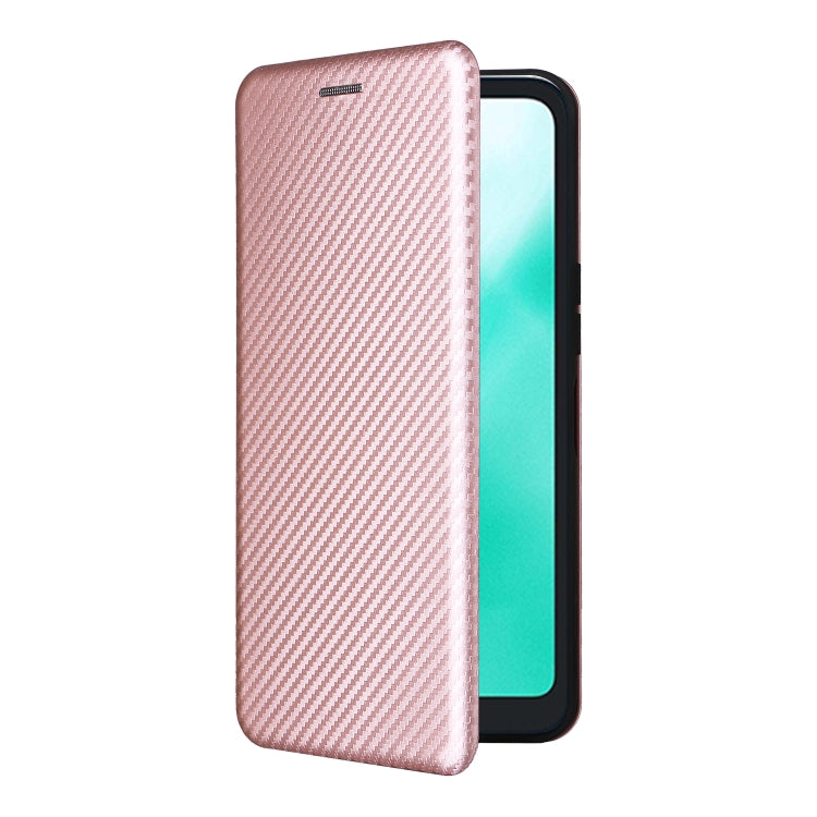 For Fujitsu Arrows F-52E We2 Carbon Fiber Texture Flip Leather Phone Case