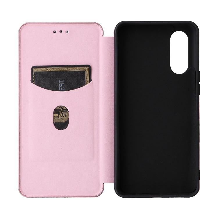 For Fujitsu Arrows F-52E We2 Carbon Fiber Texture Flip Leather Phone Case