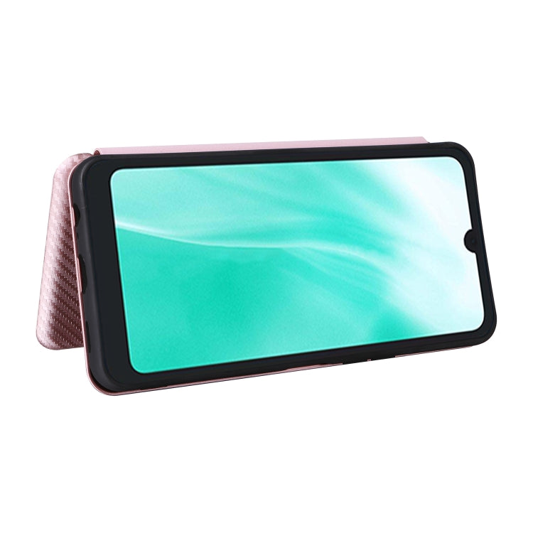 For Fujitsu Arrows F-52E We2 Carbon Fiber Texture Flip Leather Phone Case