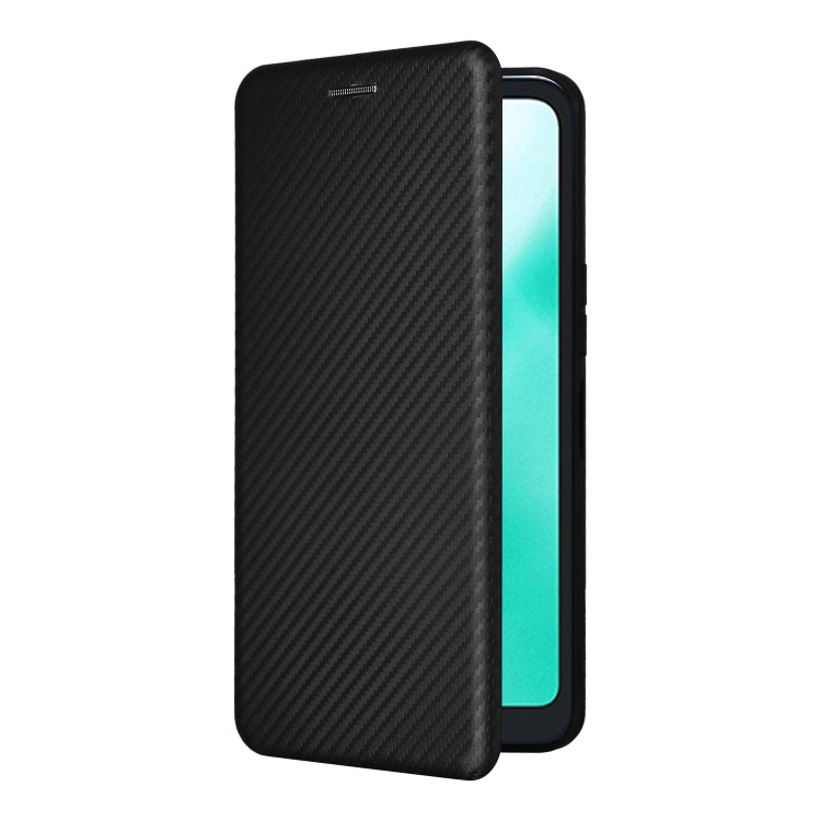 For Fujitsu Arrows F-52E We2 Carbon Fiber Texture Flip Leather Phone Case
