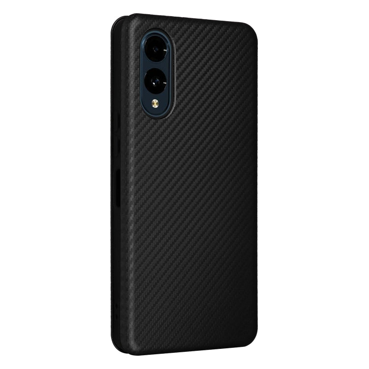 For Fujitsu Arrows F-52E We2 Carbon Fiber Texture Flip Leather Phone Case