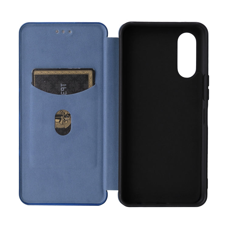 For Fujitsu Arrows F-52E We2 Carbon Fiber Texture Flip Leather Phone Case