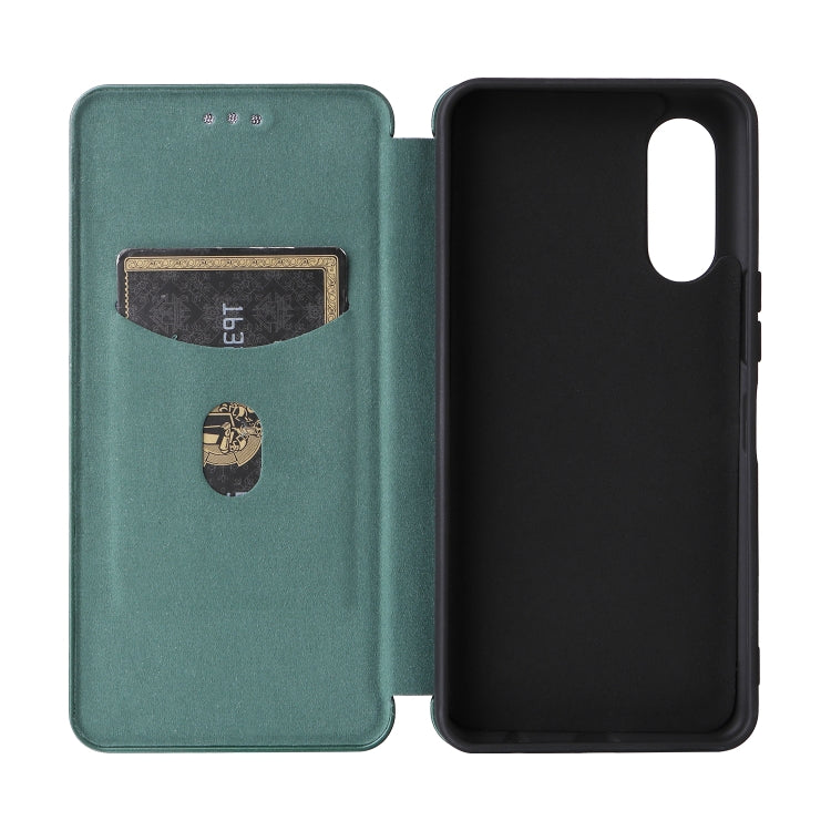 For Fujitsu Arrows F-52E We2 Carbon Fiber Texture Flip Leather Phone Case