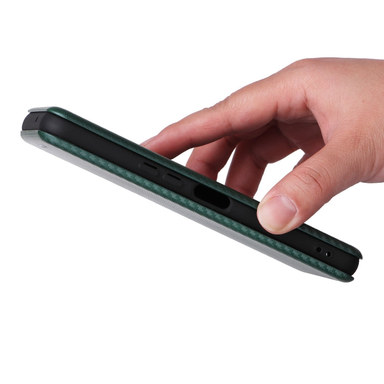 For Fujitsu Arrows F-52E We2 Carbon Fiber Texture Flip Leather Phone Case