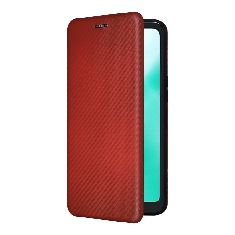 For Fujitsu Arrows F-52E We2 Carbon Fiber Texture Flip Leather Phone Case