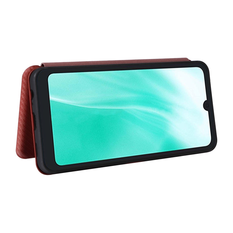 For Fujitsu Arrows F-52E We2 Carbon Fiber Texture Flip Leather Phone Case