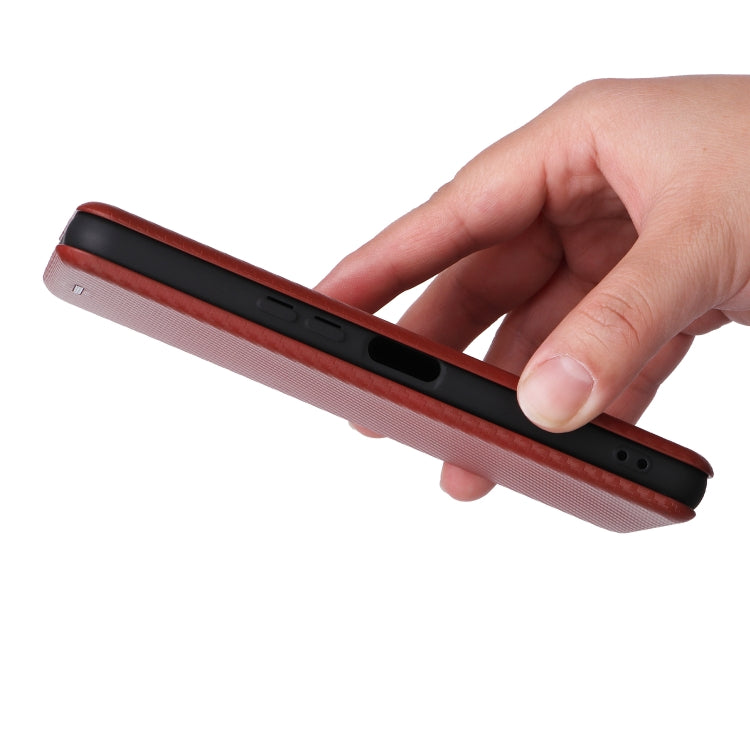 For Fujitsu Arrows F-52E We2 Carbon Fiber Texture Flip Leather Phone Case