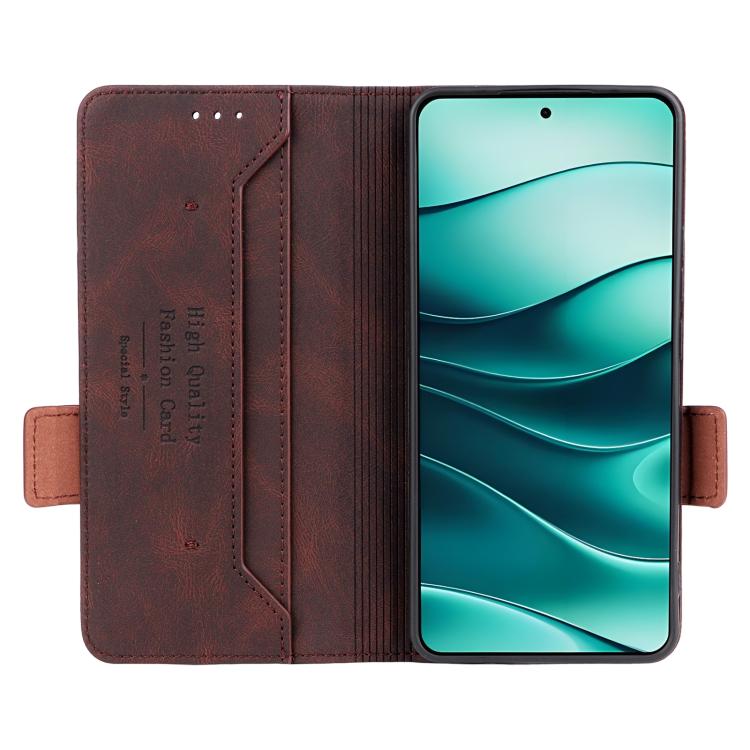 For Xiaomi Poco M7 Pro 5G / Redmi Note 14 5G Magnetic Clasp Leather Phone Case