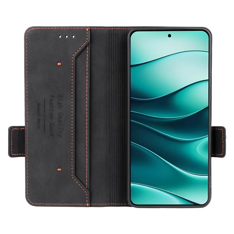 For Xiaomi Poco M7 Pro 5G / Redmi Note 14 5G Magnetic Clasp Leather Phone Case