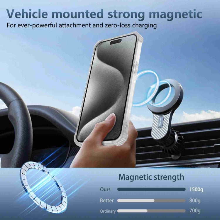 For iPhone 15 Plus Transparent MagSafe Magnetic Phone Case