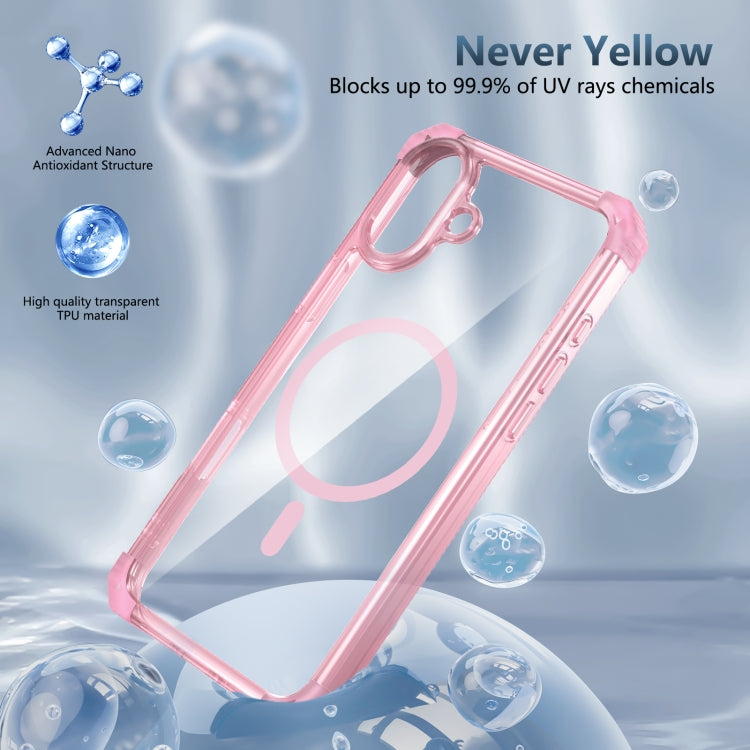 For iPhone 16 Transparent MagSafe Magnetic Phone Case