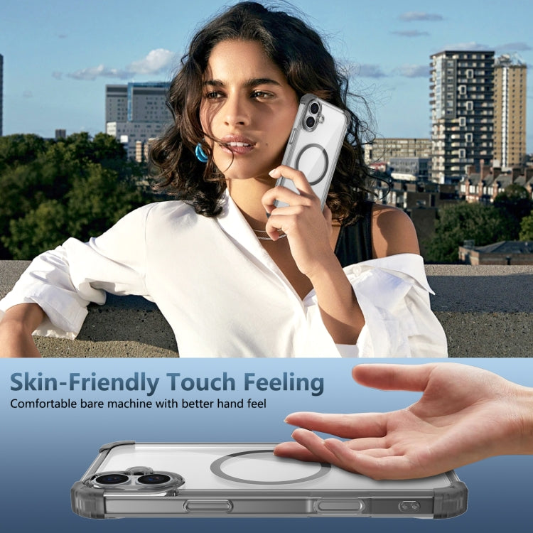 For iPhone 16 Transparent MagSafe Magnetic Phone Case
