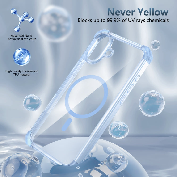 For iPhone 16 Transparent MagSafe Magnetic Phone Case