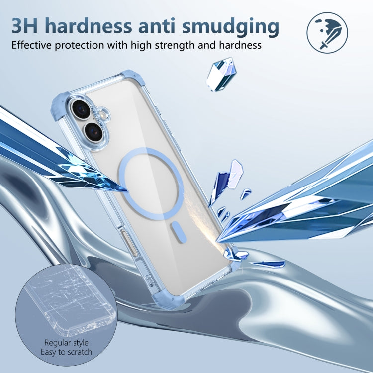 For iPhone 16 Transparent MagSafe Magnetic Phone Case