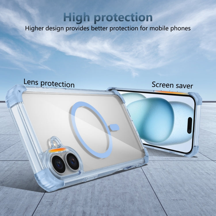For iPhone 16 Transparent MagSafe Magnetic Phone Case