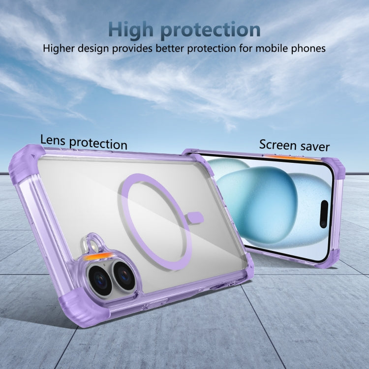 For iPhone 16 Transparent MagSafe Magnetic Phone Case