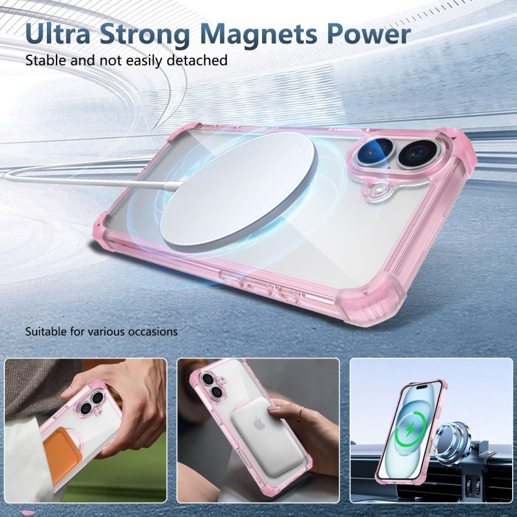 For iPhone 16 Plus Transparent MagSafe Magnetic Phone Case
