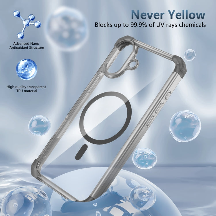 For iPhone 16 Plus Transparent MagSafe Magnetic Phone Case
