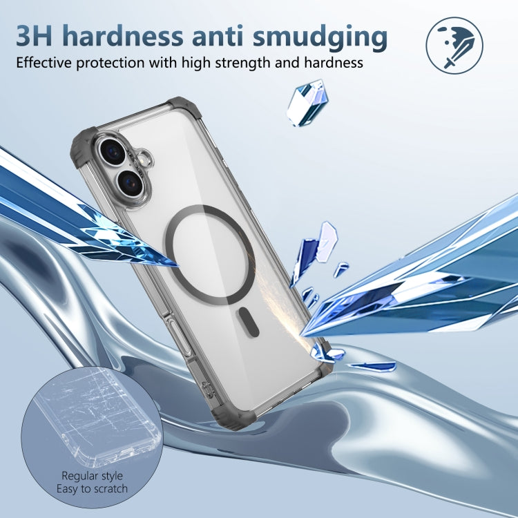 For iPhone 16 Plus Transparent MagSafe Magnetic Phone Case