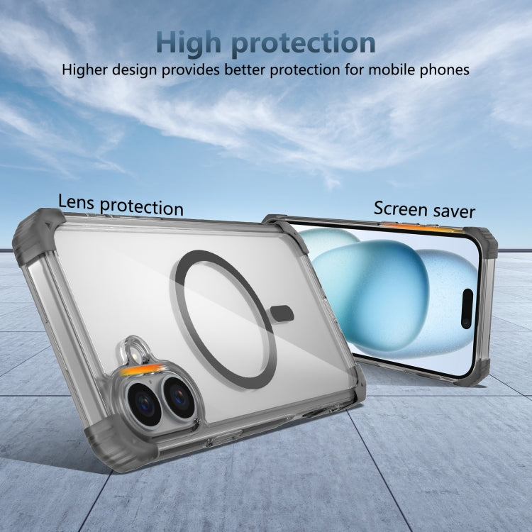 For iPhone 16 Plus Transparent MagSafe Magnetic Phone Case