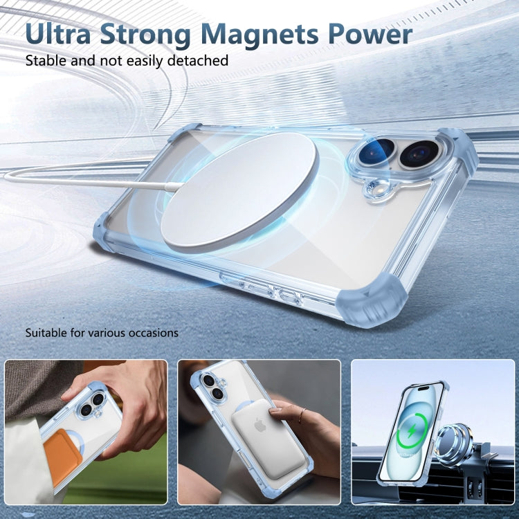 For iPhone 16 Plus Transparent MagSafe Magnetic Phone Case