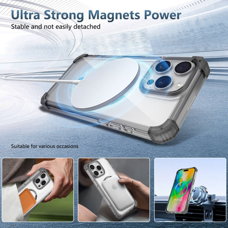 For iPhone 16 Pro Max Transparent MagSafe Magnetic Phone Case