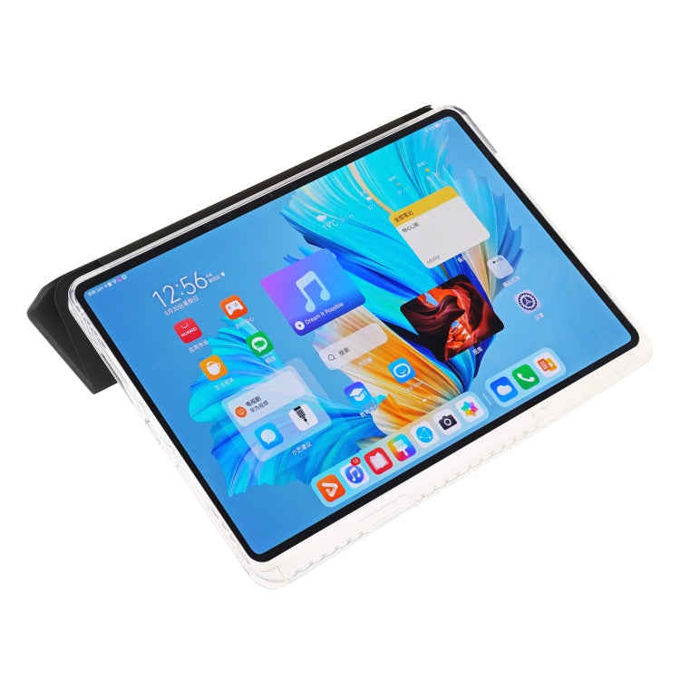 For Huawei MatePad 11.5S Clear Acrylic 3-Fold Leather Tablet Case