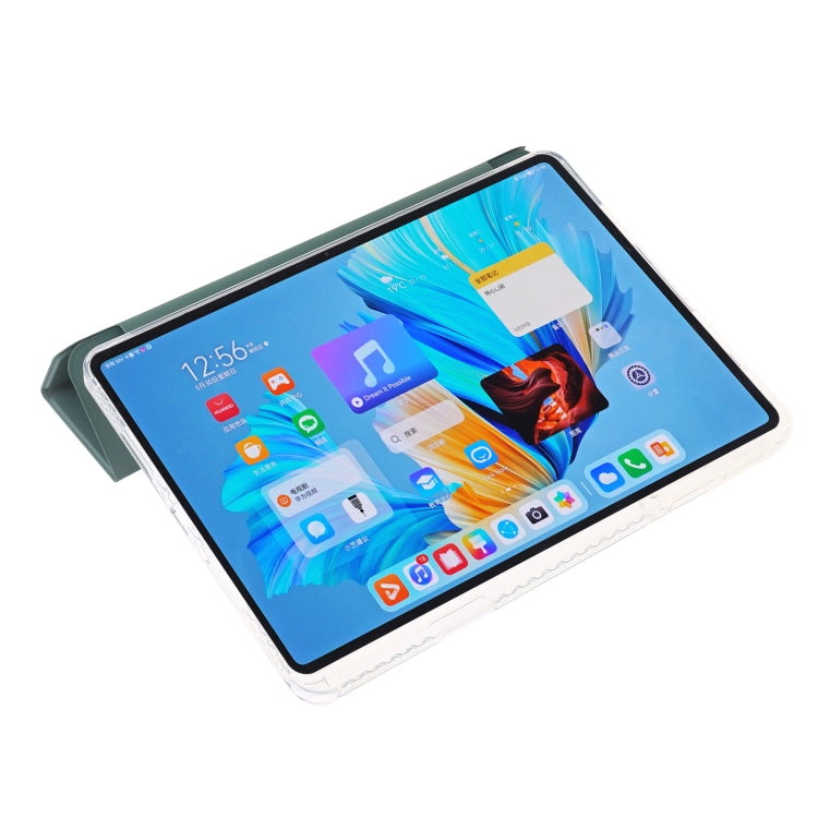 For Huawei MatePad 11.5S Clear Acrylic 3-Fold Leather Tablet Case