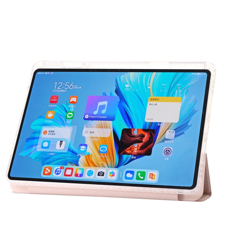 For Huawei MatePad 11.5S Clear Acrylic 3-Fold Leather Tablet Case