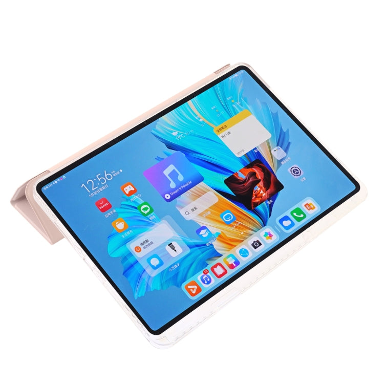 For Huawei MatePad 11.5S Clear Acrylic 3-Fold Leather Tablet Case