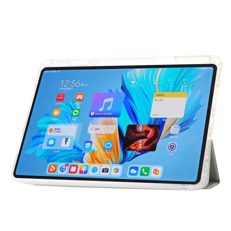 For Huawei MatePad 11.5S Clear Acrylic 3-Fold Leather Tablet Case