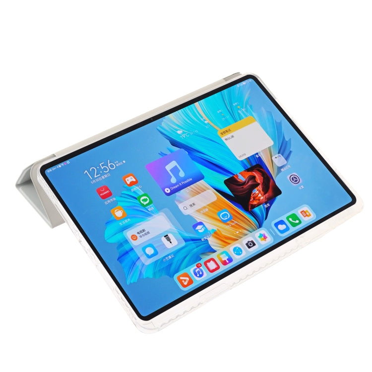 For Huawei MatePad 11.5S Clear Acrylic 3-Fold Leather Tablet Case