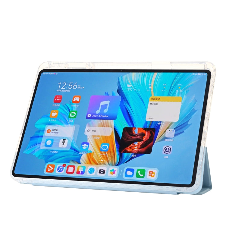 For Huawei MatePad 11.5S Clear Acrylic 3-Fold Leather Tablet Case