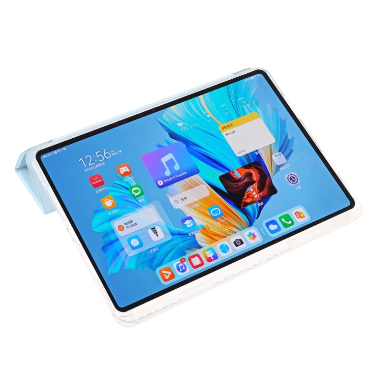 For Huawei MatePad 11.5S Clear Acrylic 3-Fold Leather Tablet Case
