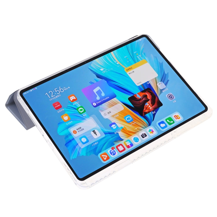 For Huawei MatePad 11.5S Clear Acrylic 3-Fold Leather Tablet Case