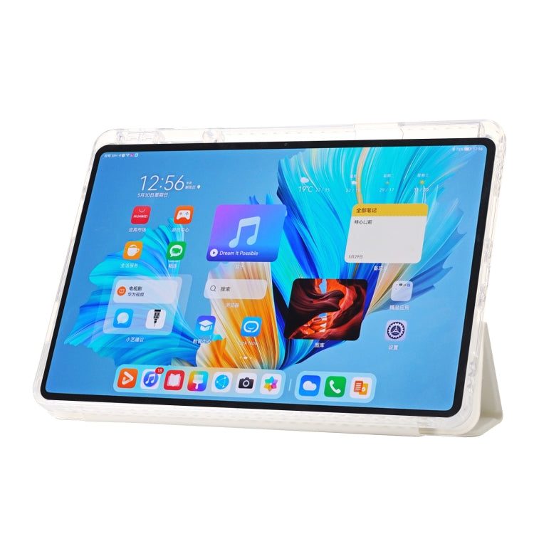 For Huawei MatePad 11.5S Clear Acrylic 3-Fold Leather Tablet Case