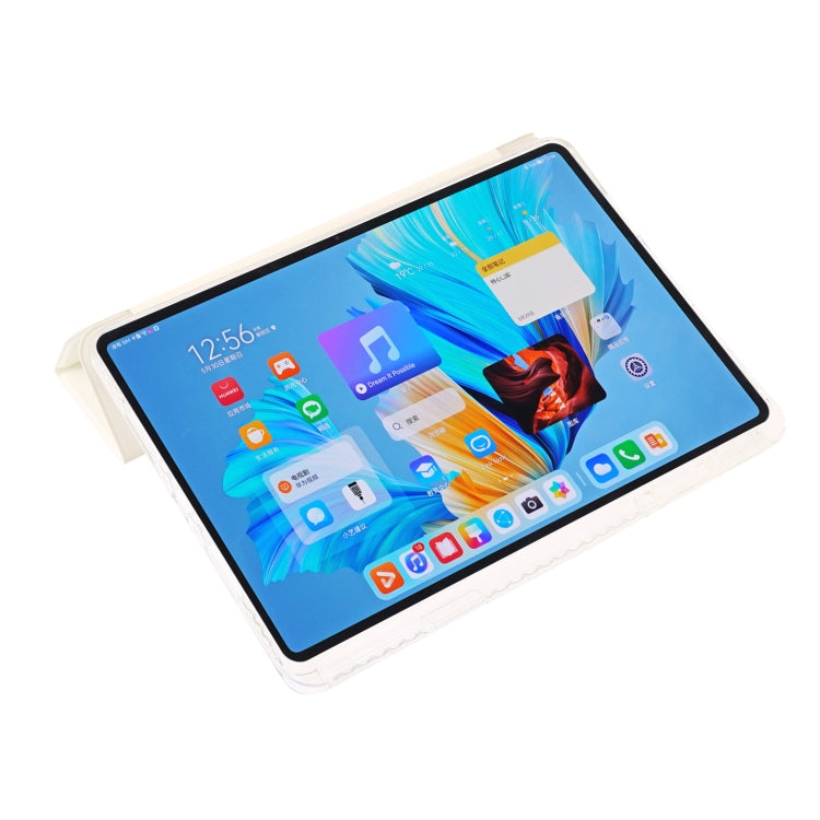 For Huawei MatePad 11.5S Clear Acrylic 3-Fold Leather Tablet Case