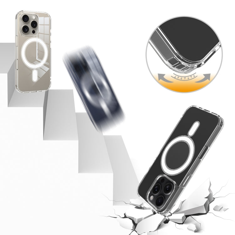 For iPhone 16 Pro Max MagSafe Clear Acrylic PC Hybrid TPU Phone Case - Transparent
