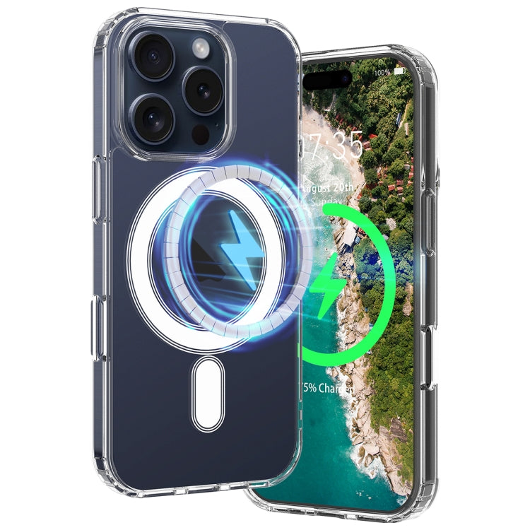 For iPhone 16 Pro MagSafe Clear Acrylic PC Hybrid TPU Phone Case - Transparent